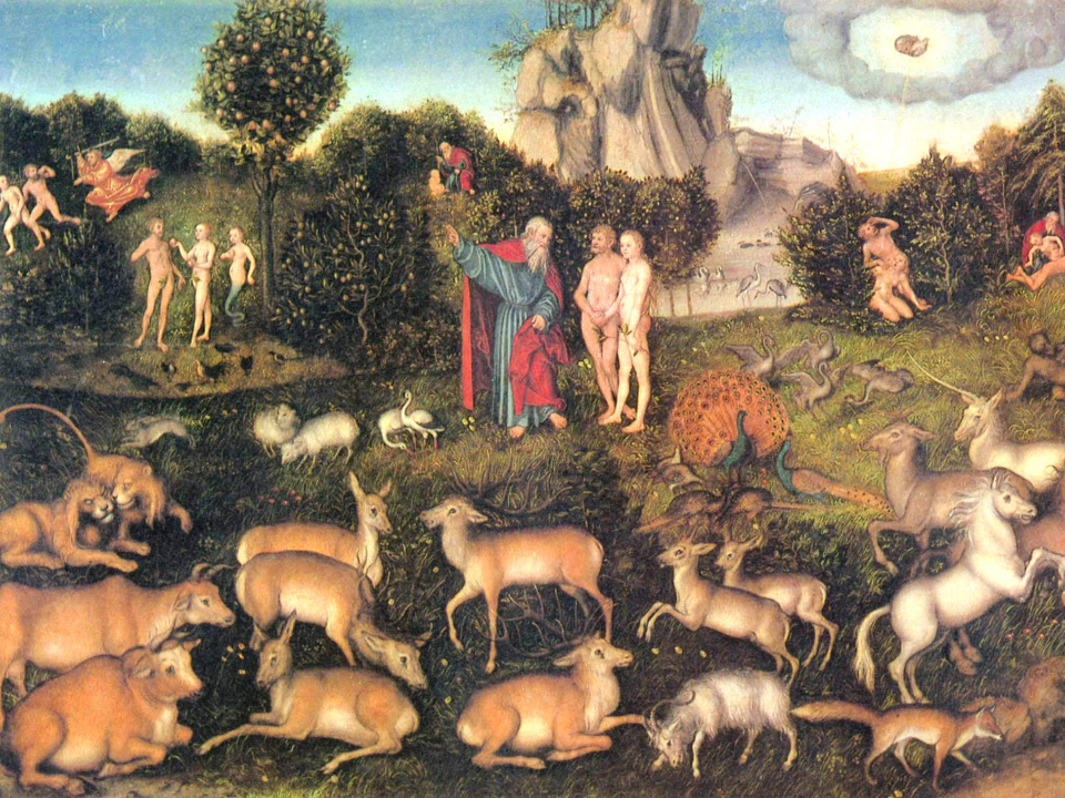 The Garden of Eden, Lucas Cranach the Elder, 1530, via Wikimedia Commons