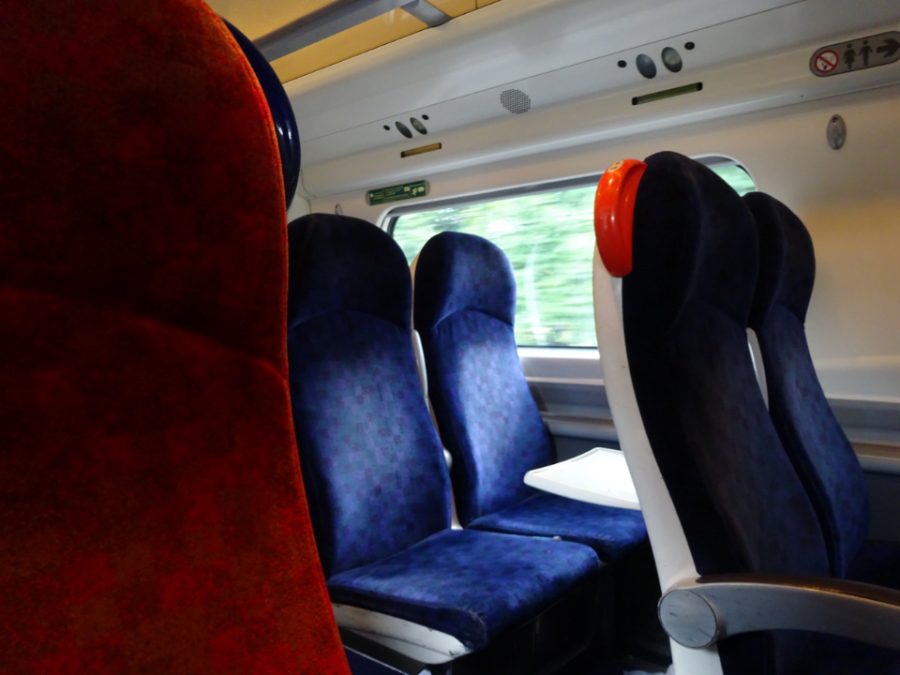 Seats on a train