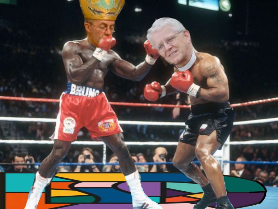 Justin Welby and Julian Henderson in a boxing match